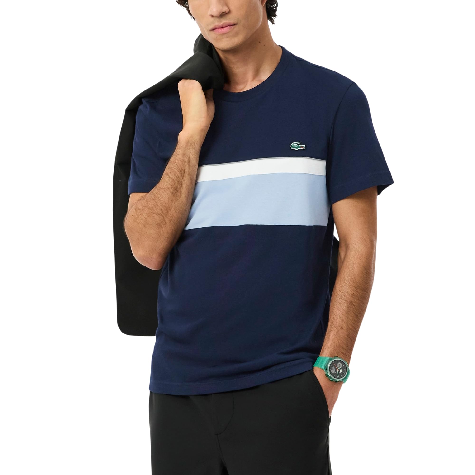 Lacoste Mens Color Block Cotton Jersey T-Shirt