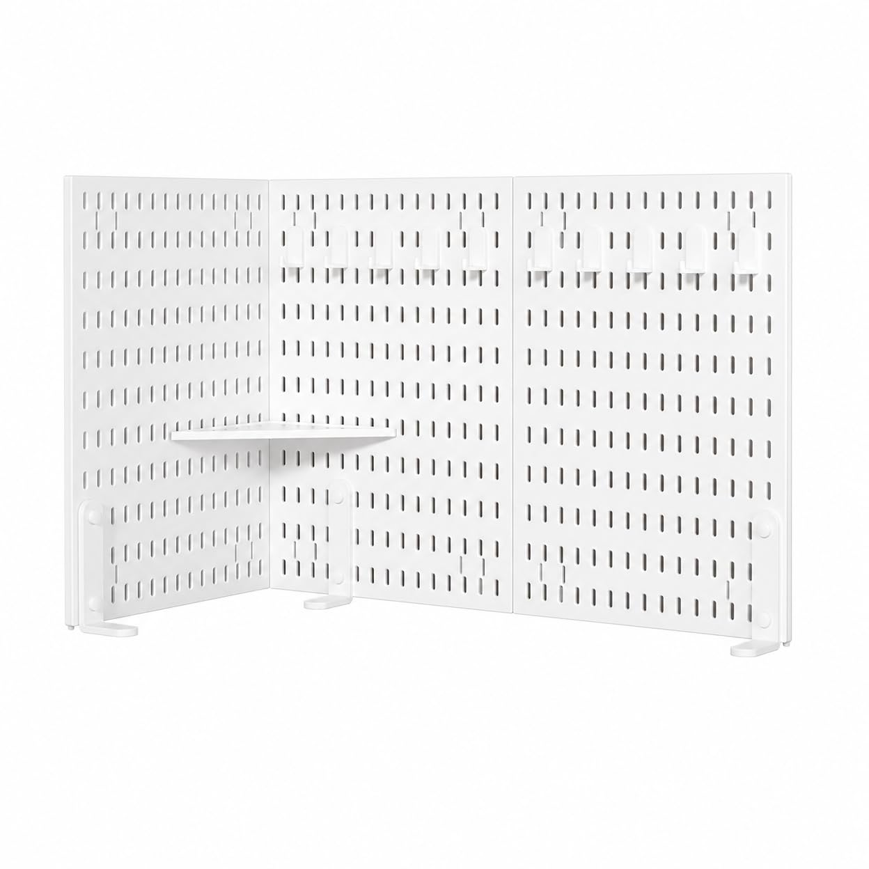 CALANDIS Pegboard Wall Organiser, 4 Piece Peg Board Tool Organiser for Craft Rooms, Desk Pegboard for Study Desks & Home ivory Desktop Set D Corner Clamp Typ-image-38