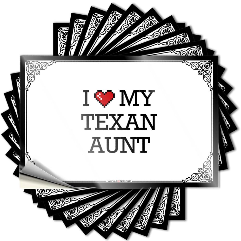 Cozy Decal Aesthetic Decals, Vintage Outdoor Decor Cute Pattern Design for Silicone Notebook | Case Removable Vinyl I Love My Texan Aunt(6X9CM)