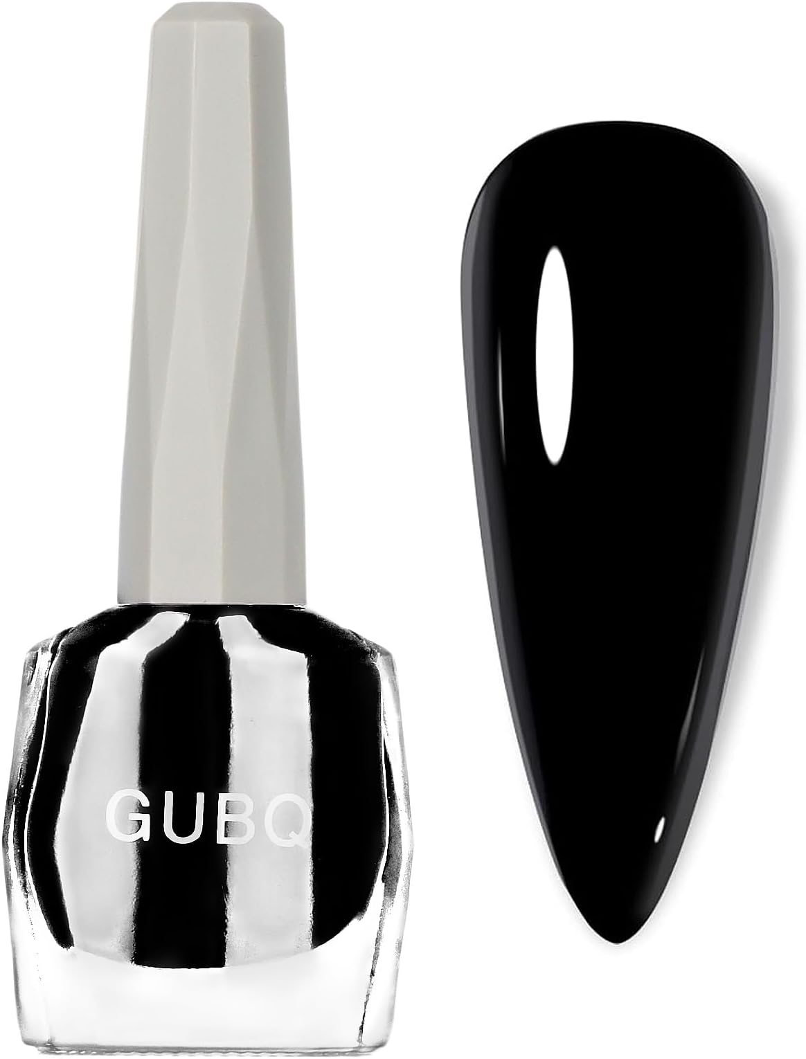 Black Nail Polish - Glossy Black Nail Varnish Quick Dry - Oil Based Breathable Nail Polish - Long Lasting Nail Varnish Non Chip No Bake 60 Seconds Air Dry for Home French Nail Art