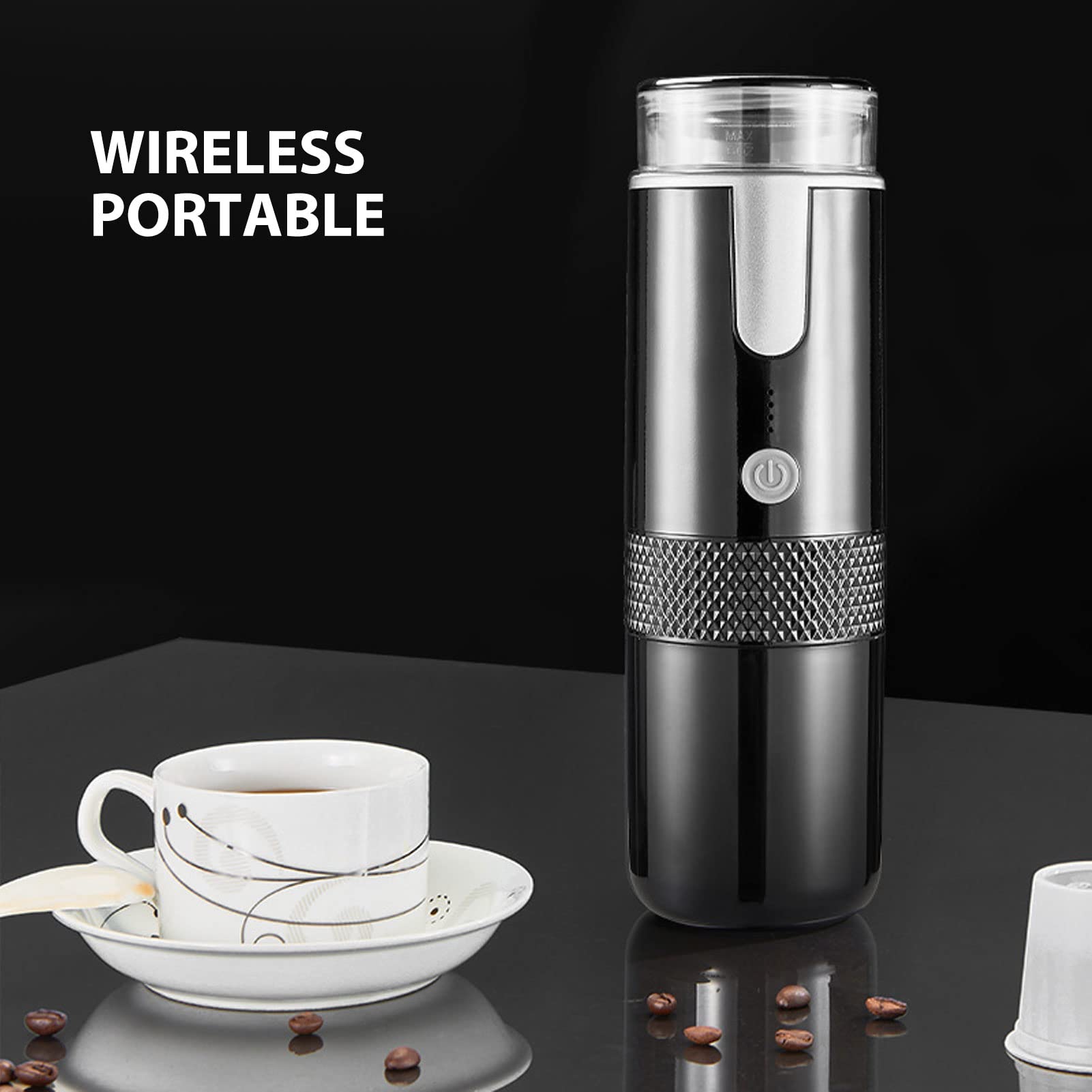 Mumusuki Macchina Elettrica Espresso Portatile, Macchina per Caffè con Capsule Macinato, Ideale per Mini Auto Campeggio ( funzione di riscaldamento)