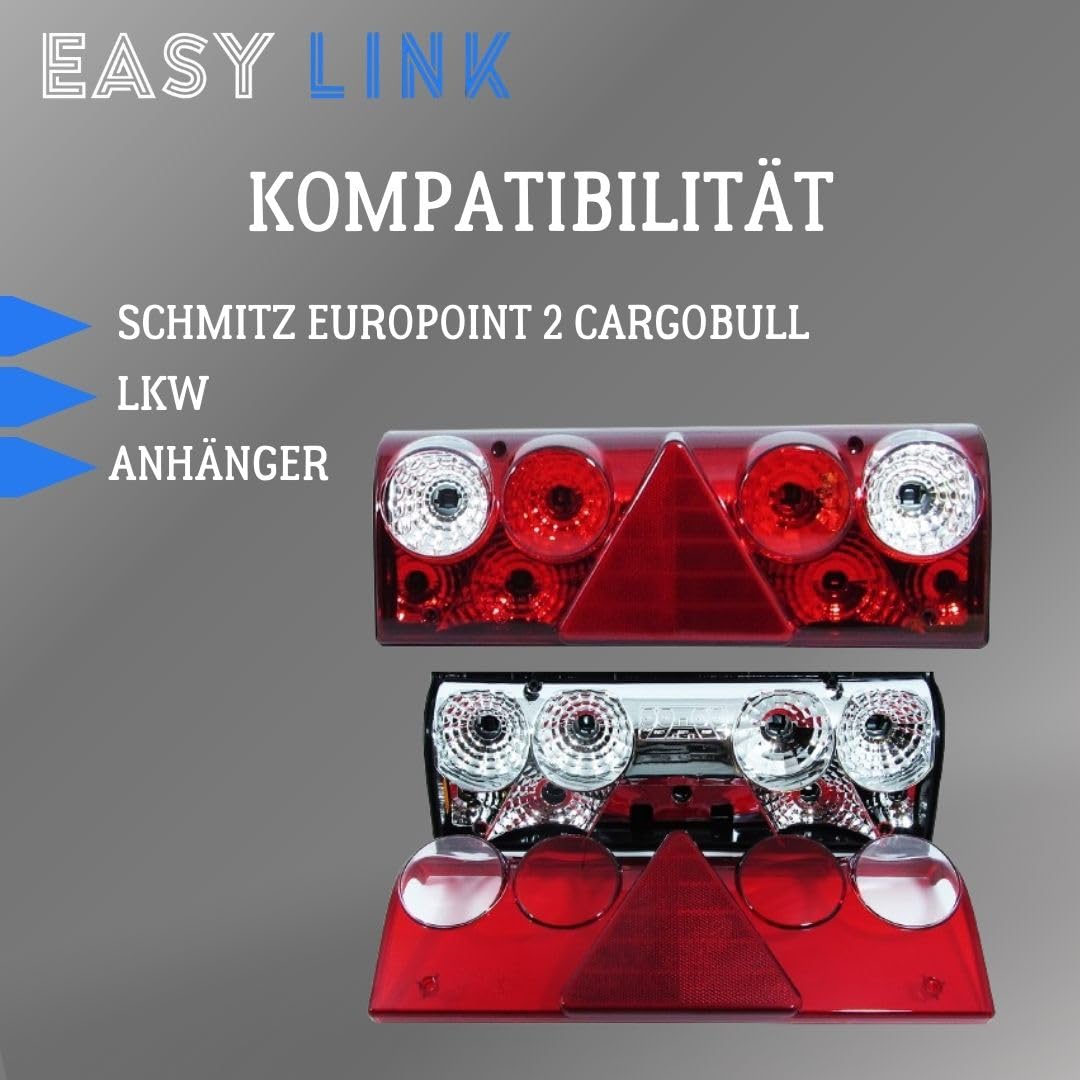 2 fanali posteriori posteriori posteriori sinistra destra compatibile con Schmitz Europoint 2 rimorchio camion certificato E