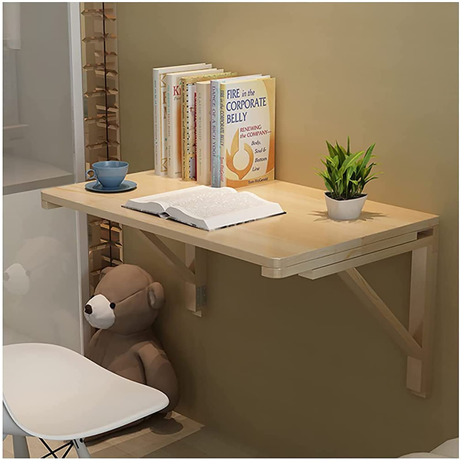 Bureau d'ordinateur flottant rabattable et table murale pliante multifonction