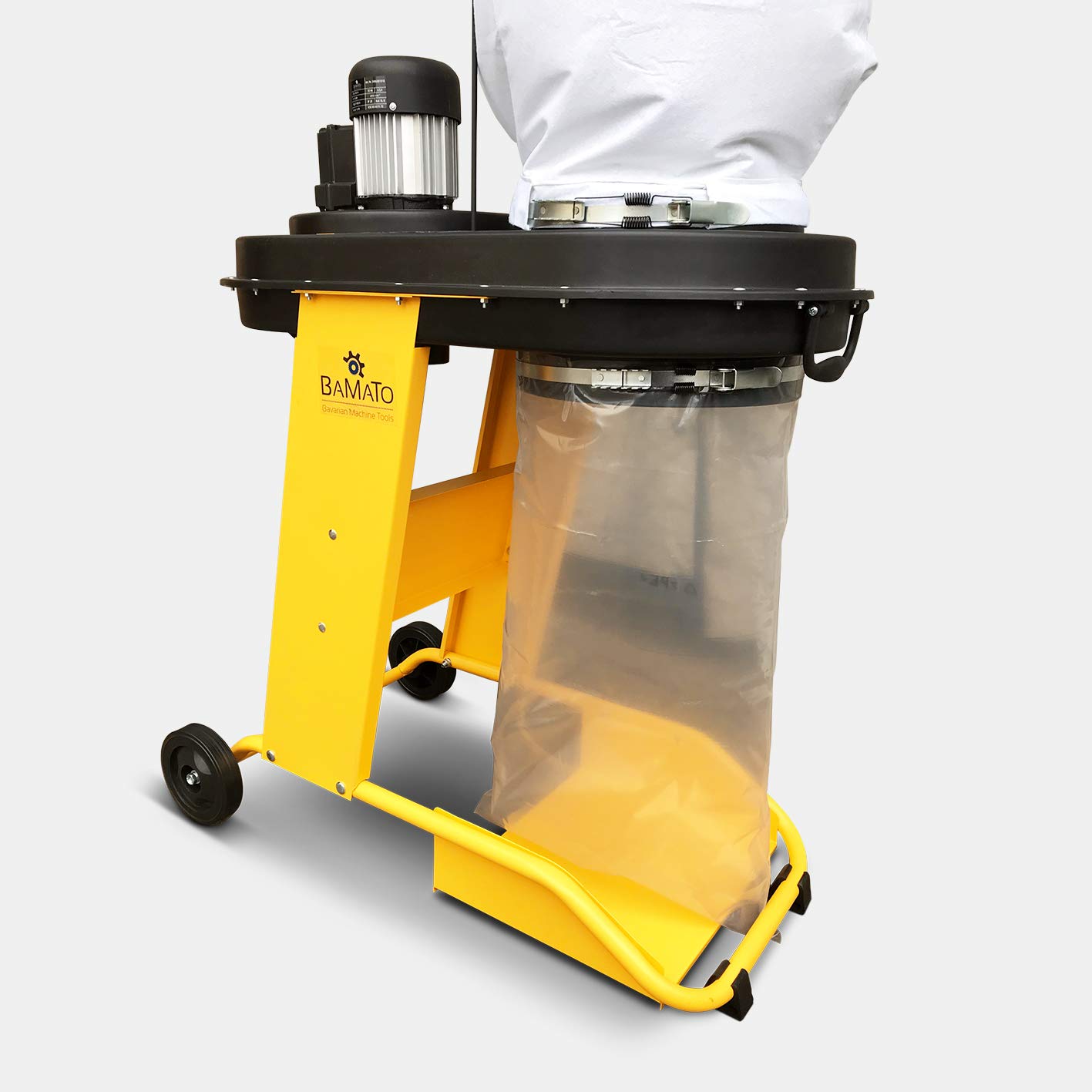 BAMATO Absauganlage AB-550 | Kompakte Späneabsaugung für die Holzwerkstatt | Inkl. Adapter-Set & 2,3m Absaugschlauch | 230V Staubabsaugung | 50 Liter Volumen