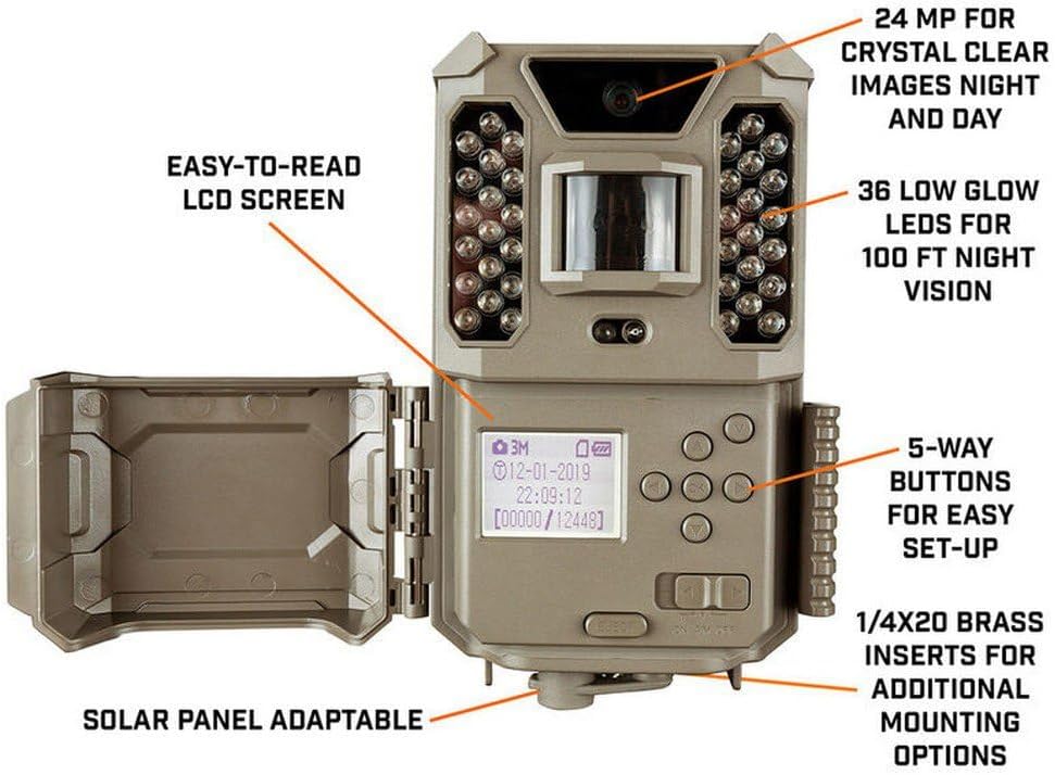 Bushnell by Primos Prime Trail Camera Combo 24MP LowGlow with 80' Night Range in Brown 119932CB