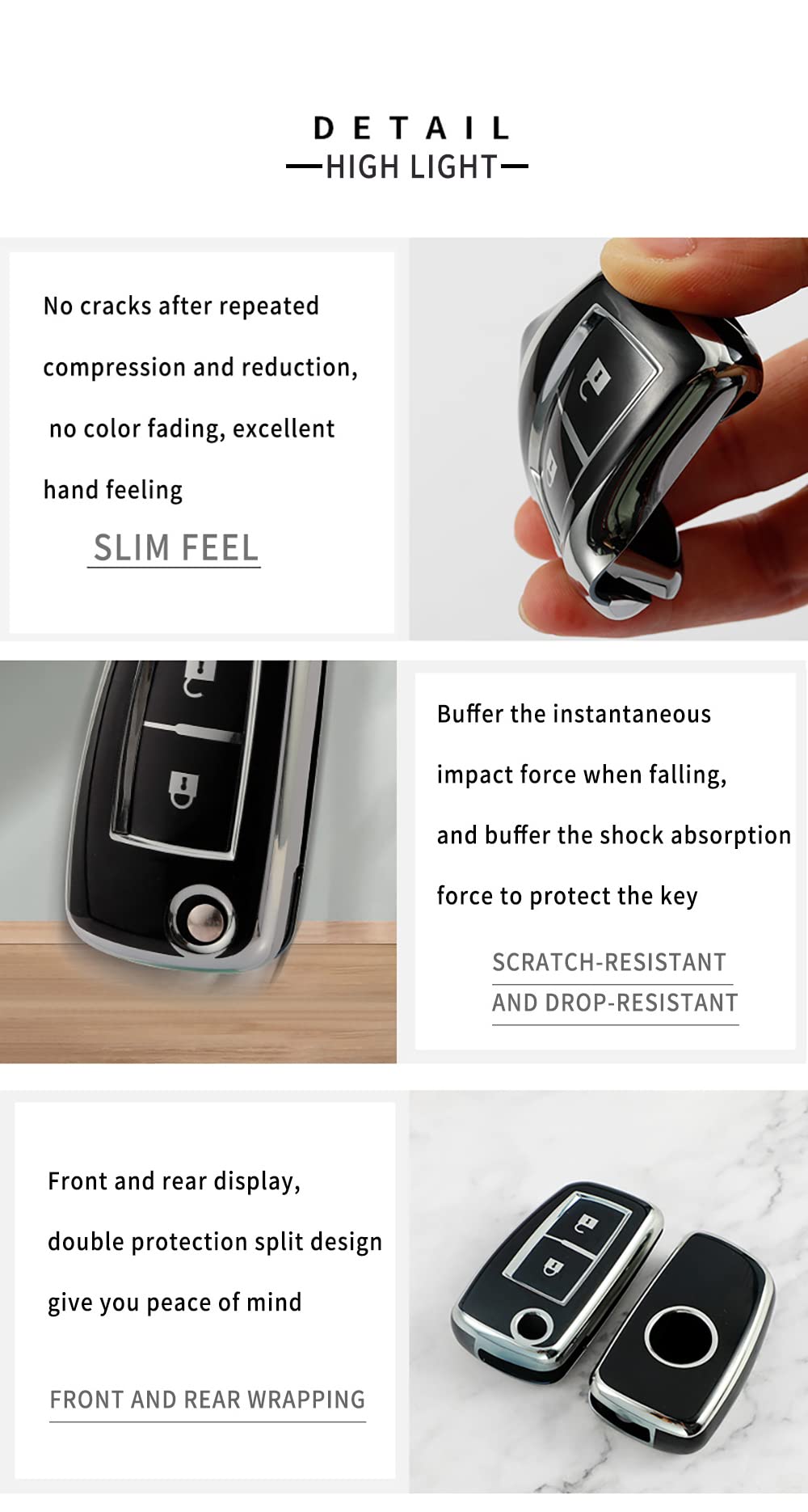 SparkleJoy Autoschlüssel-Hülle Für Nissan - TPU Schutzhülle Mit Schlüsselanhänger