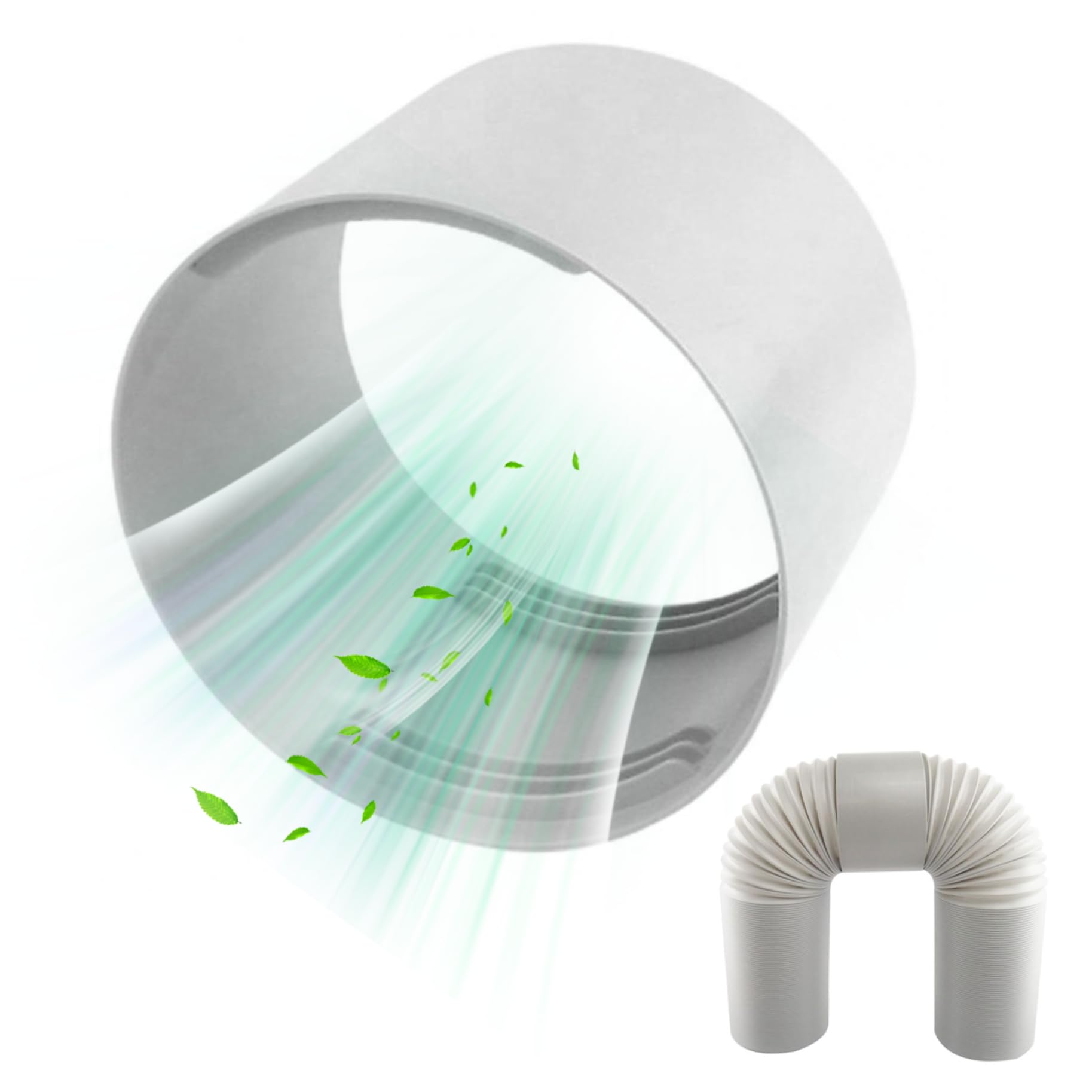 Portable AC Hose Connector, 5.9inch Round Exhaust Hose Coupler Extender Supports CW CCW Threads, Air Conditioner Extension
