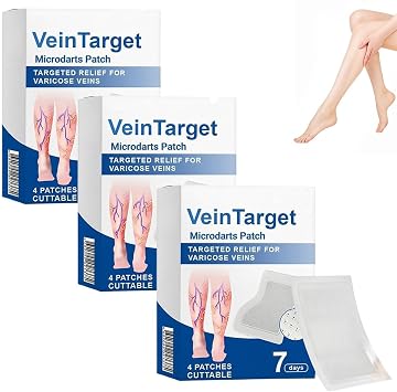 Veintarget Microdarts Patch, 2026 New Varicose Veins Patch Legs, Improves Blood Circulation Leg Appearance, Soothes Discomfort, Natural Ingredients, Leg Care All Skin Types 4Pack-16pcs