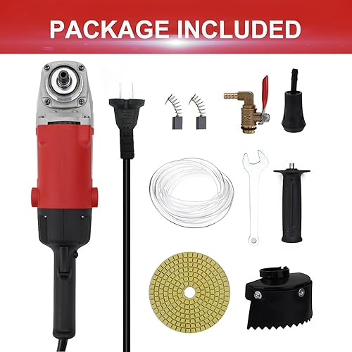 Miniatura 8 de iMeshbean Pulidora húmeda, máquina de pulido de bajo ruido de velocidad variable de 860 W/110 V con almohadilla de pulido de diamante de 4 pulgadas,