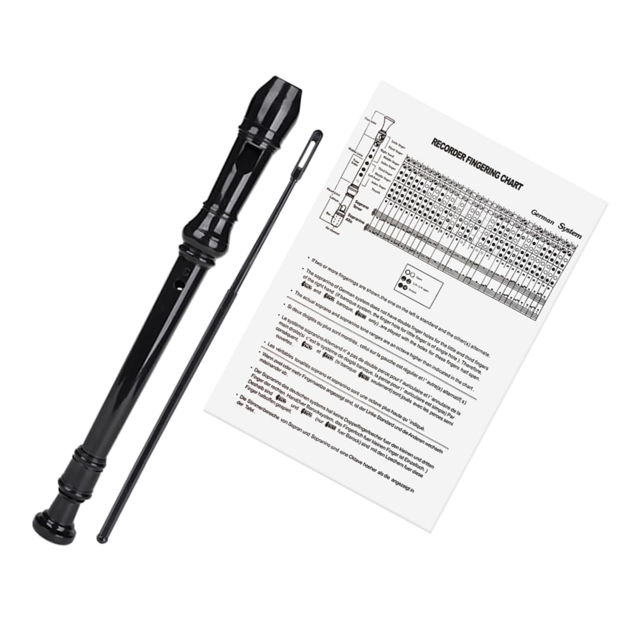 FUNOMOCYA Professional Recorder Wind Instrument with Durable Material Cleaning Guide for Beginners for Classroom Stage and Band Use Flute