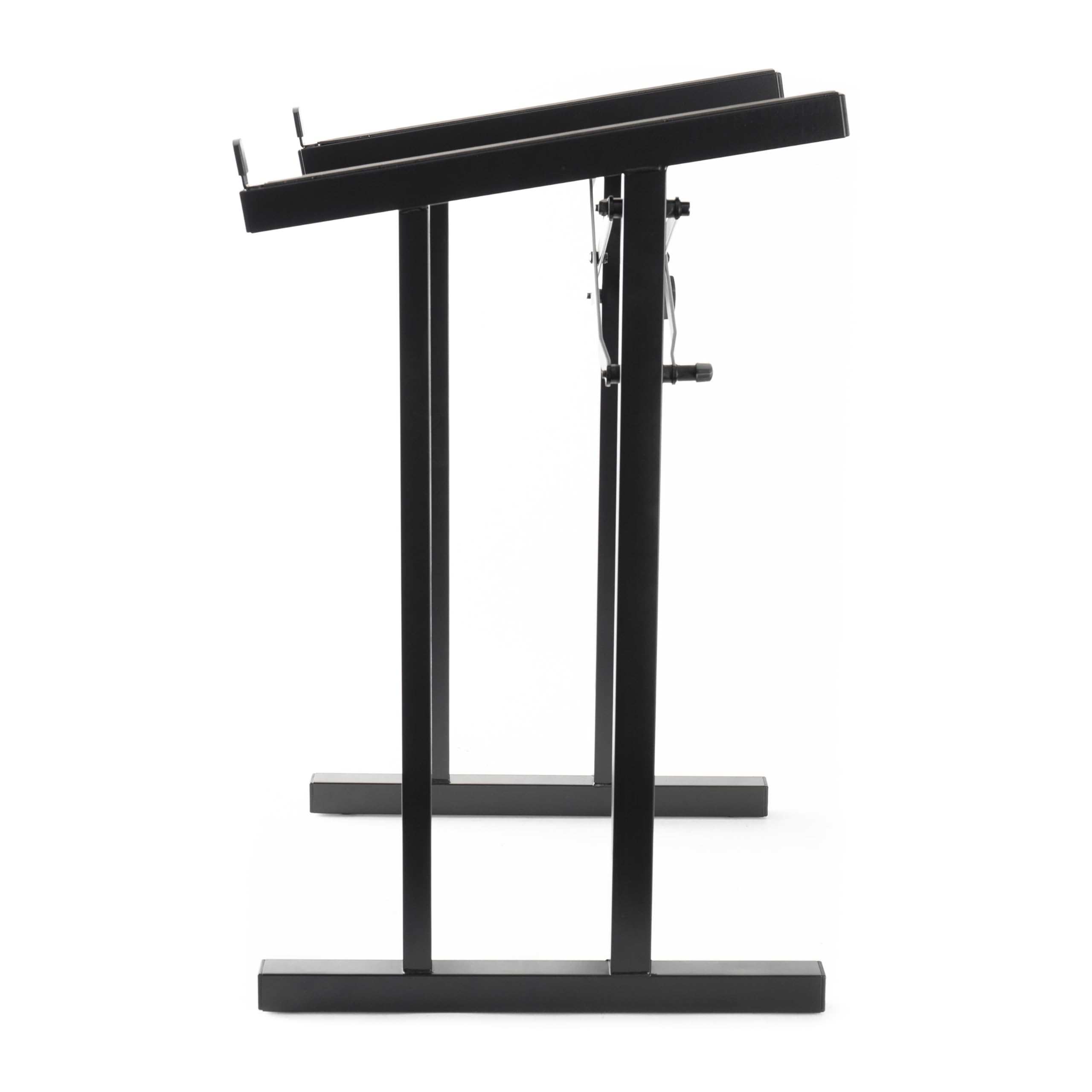 MUSIC STORE Mixer Stand XL, Robuster Universeller Mixerständer, 80cm Höhe, 80kg Belastbarkeit, Einstellbare Auflagenbreite, Schwarz