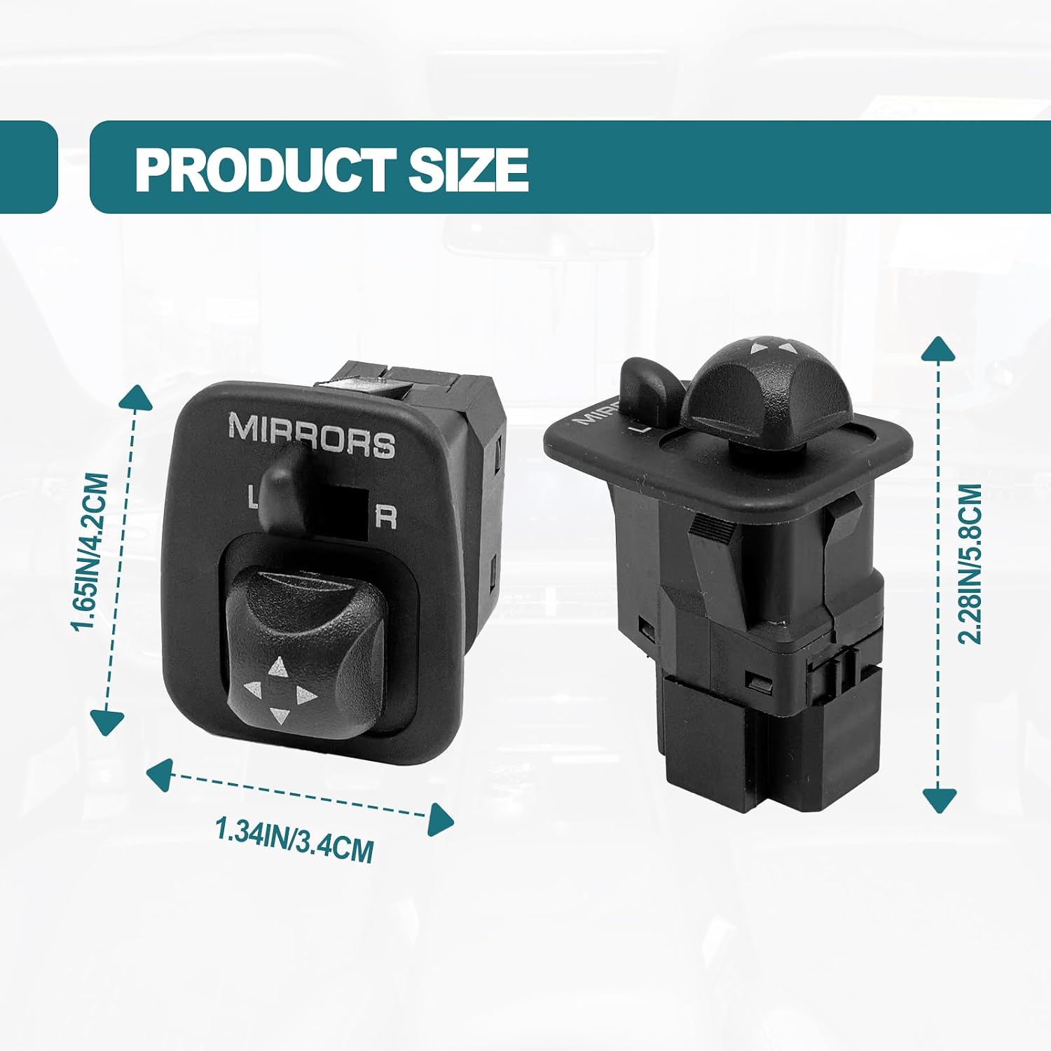 Front Driver Side Door Power Mirror Control Switch Compatible with Ford Excursion Expedition Escort F150 F250 F350 Super Duty Thunderbird Windstar, Replaces# F65Z17B676AB 901-319