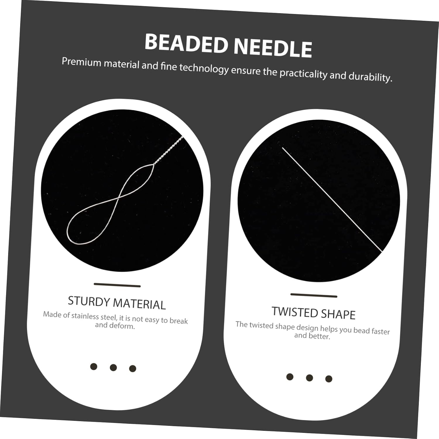 TEHAUX 2pcs Stainless Beading Needles Embroidery Needle Threaders Punch Threaders DIY Handmade Sewing Beading Embroidery Tools