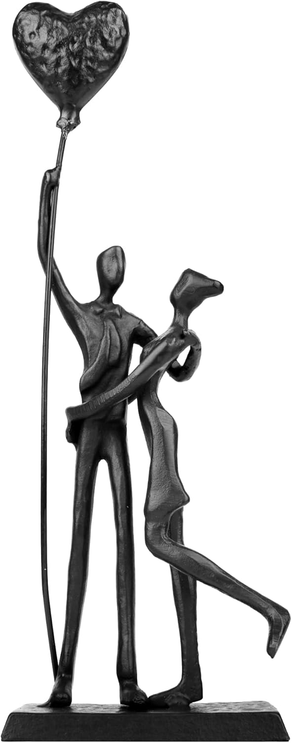 Wedding Gifts, Anniversary for Couple Her Him - Loving Couple Iron Sculpture, 12in Metal Statues for Home Decor, Wedding Anniversary Romantic Gifts for Women Men Birthday