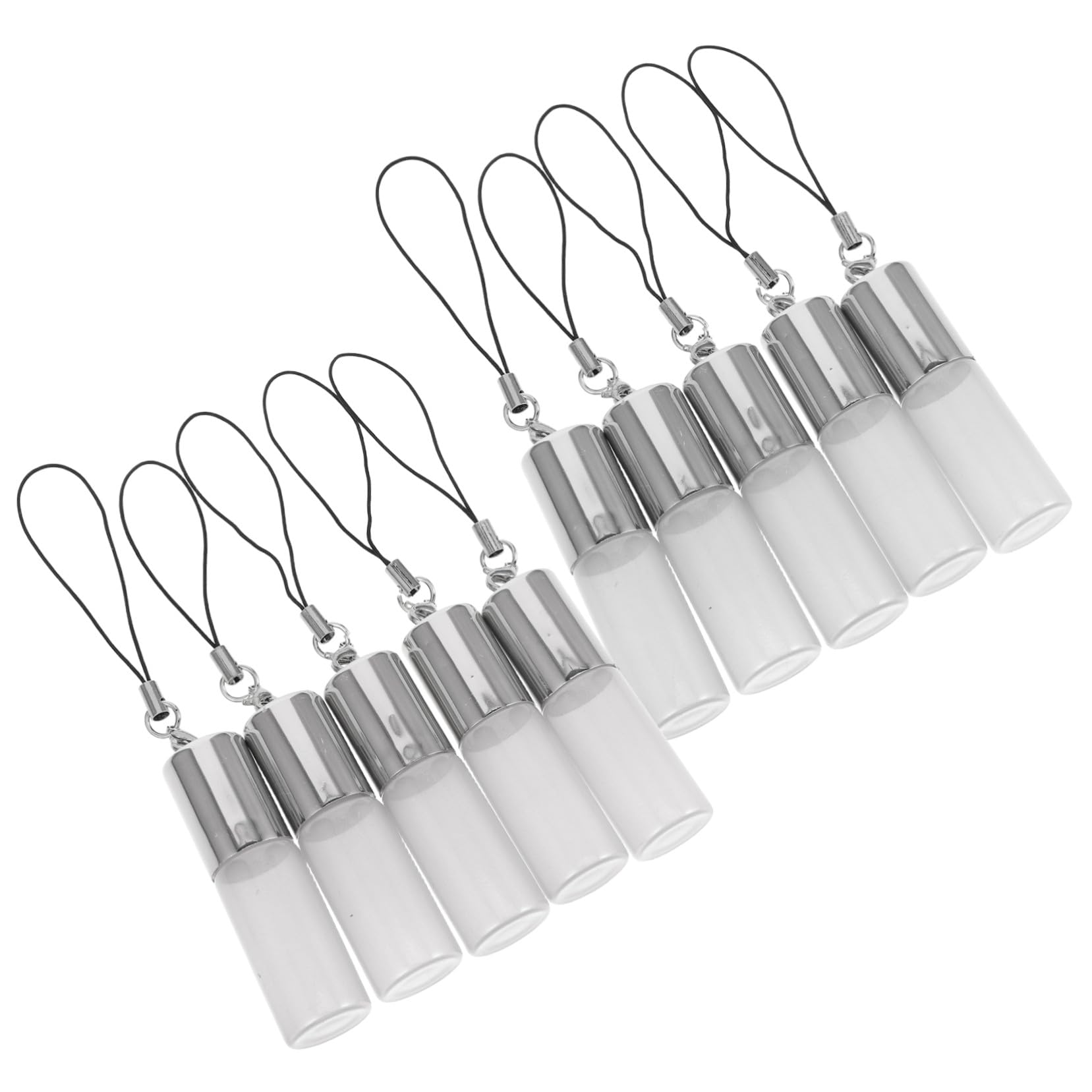 Botellas de Vidrio Perlado Roll-on 10 Piezas 5 Ml con Bola Acero Inoxidable y Tapa Dorada Colgante para Aceites Esenciales y Perfumes Portátiles de Viaje