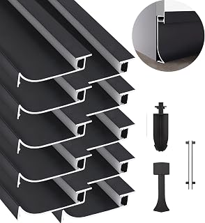 JARBIH 10Packs 3.3ft 1 Meter LED Aluminum Skirting Board, H 65mm LED Skirting Line Strip Light Aluminum Channel Profile Baseboard Light with Milky Cover for Living Room Bedroom Kitchen Home Theater