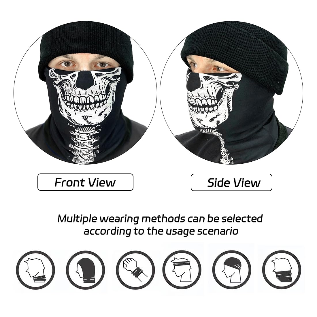 Bandana Tubolare Multiuso Con Stampa Teschio - Sciarpa, Fascia O Copricapo Per Sport E Festival (9 Pezzi) - Foto 4