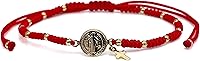Vista 1 de St Benedict Medal Adjustable Red String Pulsera San Benito