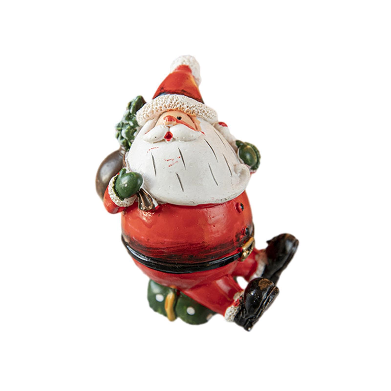 PIXZCSA Joyful Holiday Festive Decor Miniature Santa Claus Statue Centerpiece Resin Christmas Santa Claus Ornaments 2023 Resin Statue Helps Celebrate Holidays