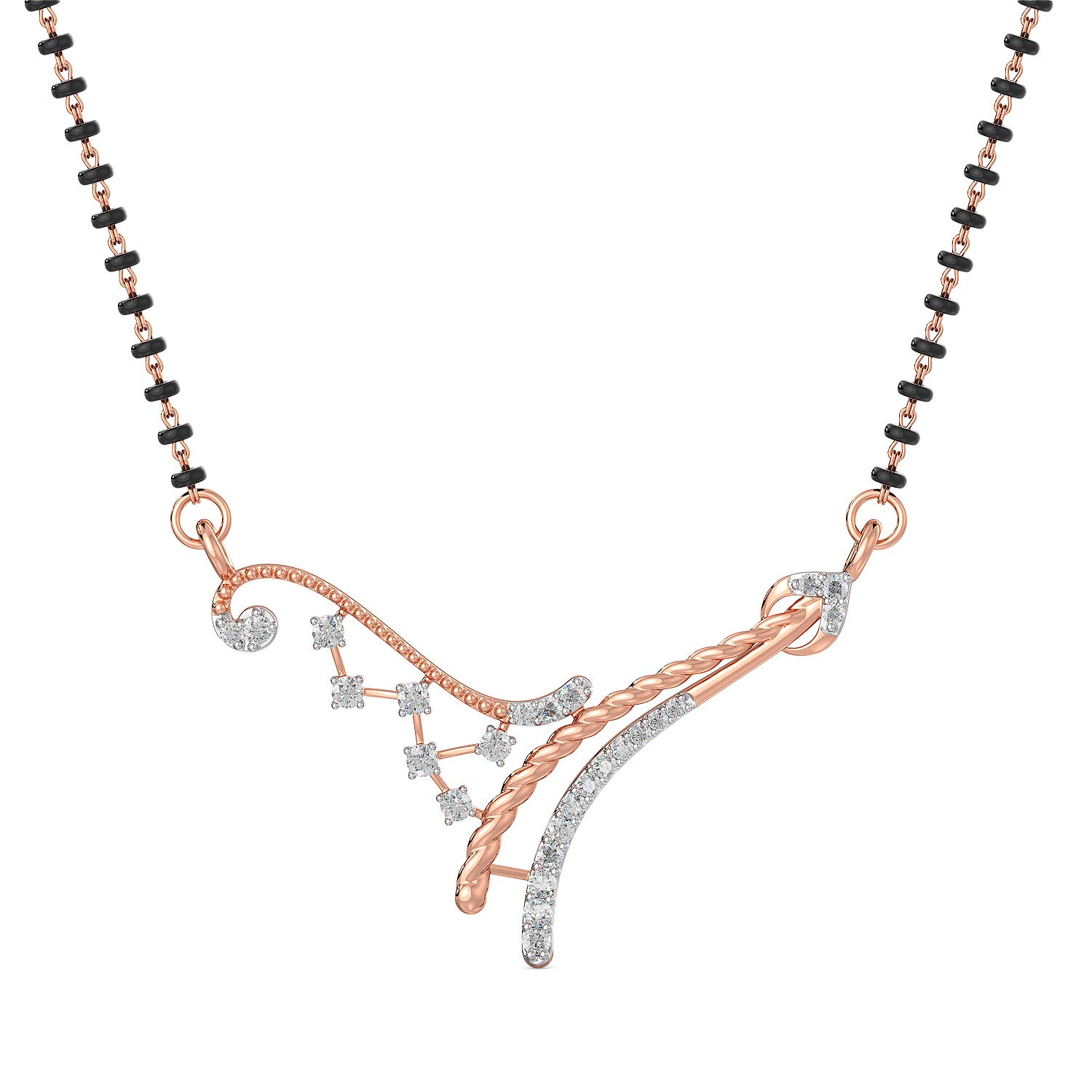 18k (750) Rose Gold and Diamond Mangalsutra for Women