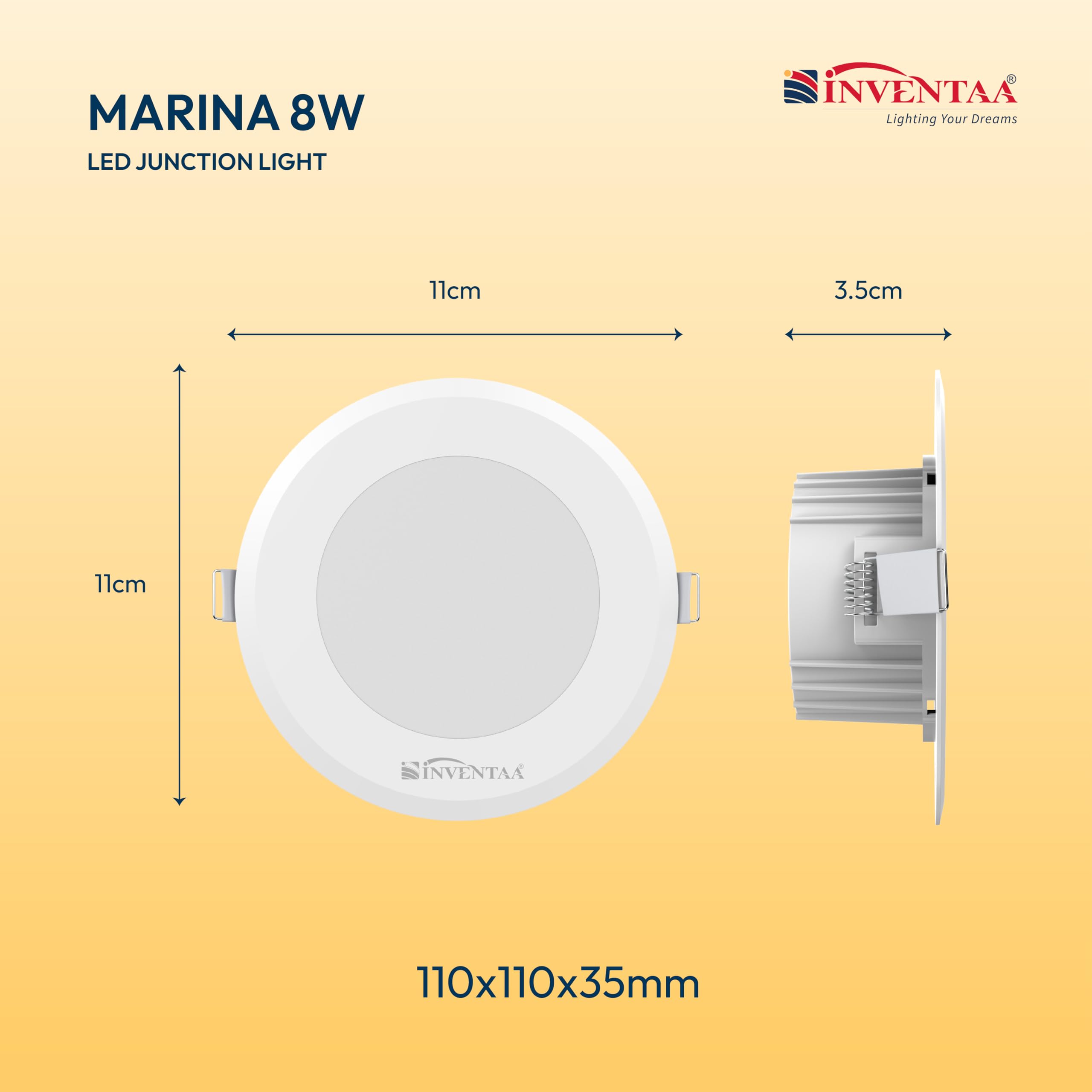 INVENTAA Marina 8W Ceiling LED Lights for Home, Office, Restaurants (Green) Concealed Lights Fall Ceiling Lights for Home Suitable for 3 Inch Junction Box False Ceiling Led Downlight 4