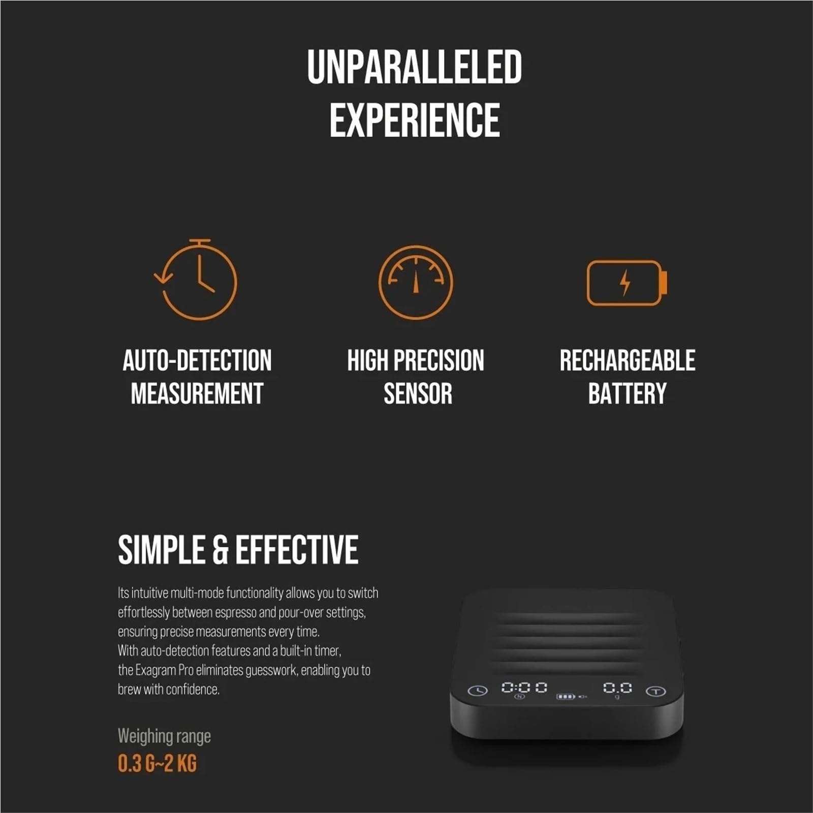 Balance à café Balance à café avec minuterie, graduation précise de 0,1 g, poche portable avec coussinet en silicone