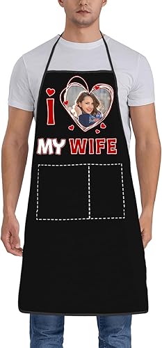 Miniatura 20 de Delantales personalizados para hombres y mujeres, delantales divertidos personalizados, regalo de cumpleaños de Navidad para papá de hija e hijo