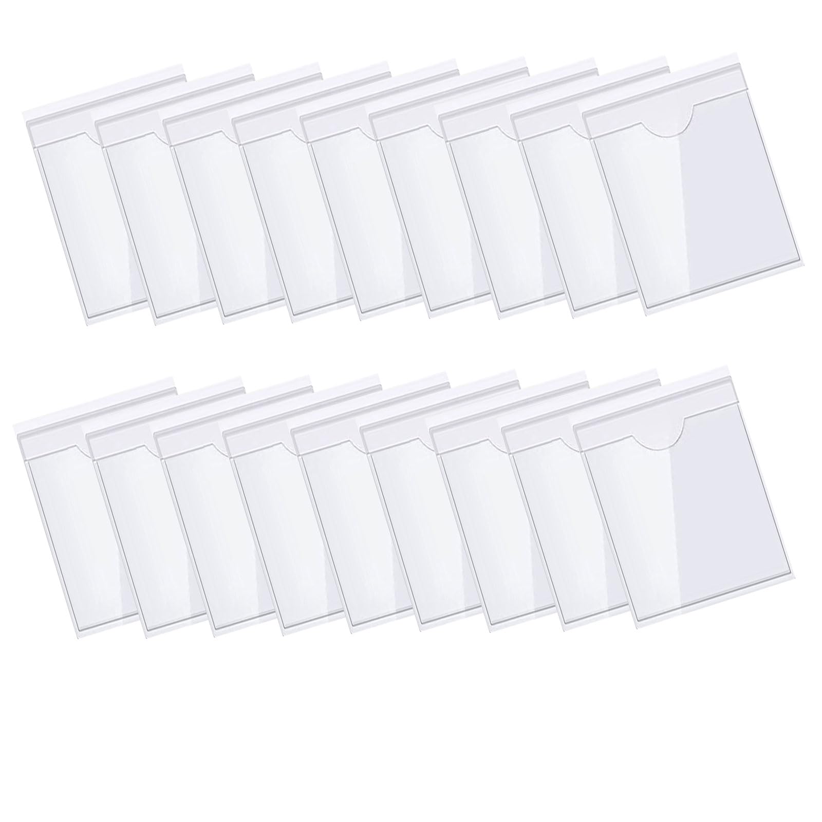 16 Pièces Pochettes Adhésive Transparente, Pochettes Autocollantes pour Cartes de Visite, Étuis pour Vignettes Pochettes pour Permis de Stationnement, Carte de Visite, Permis de Cond(Size:22.5*31.5CM)