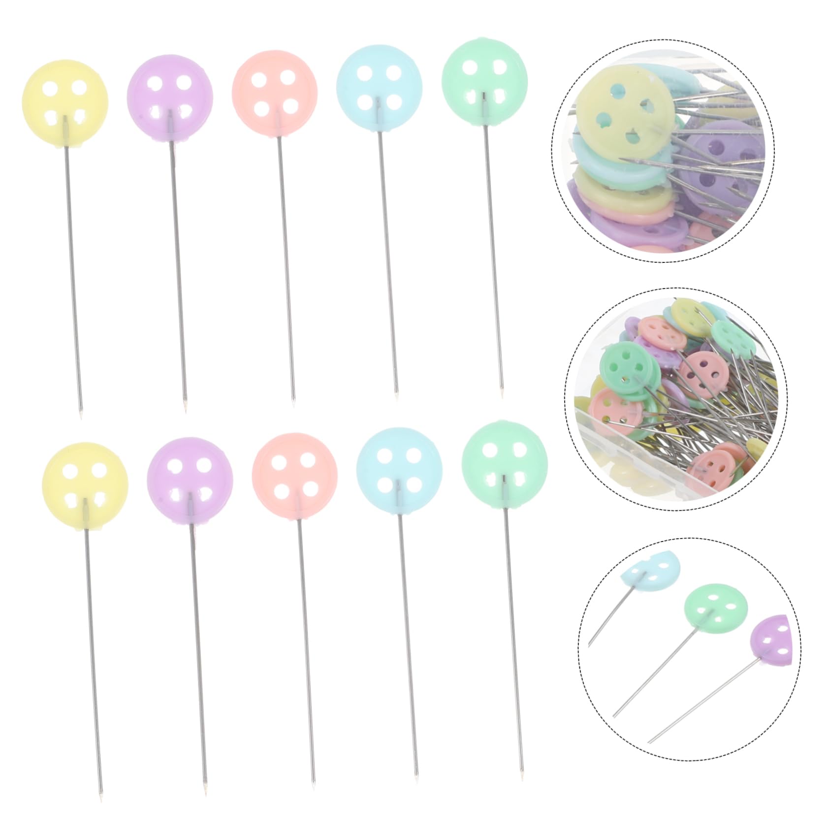 HOODANCOS Unique Sewing Pin Pcs Button Head Needles Straight Head Pin for Sewing Craft Embroidery