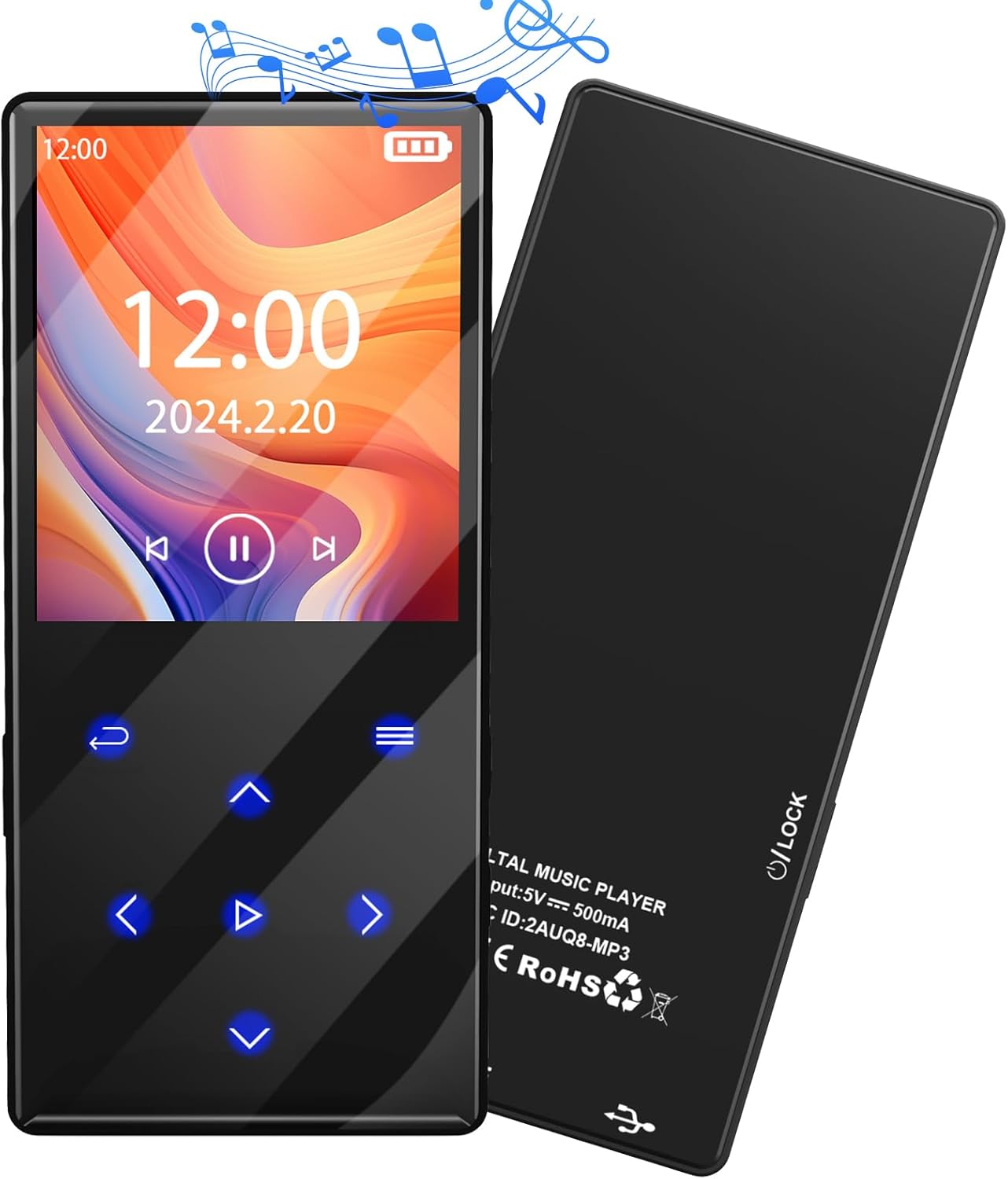 Gueray 128GB MP3 Player Bluetooth HiFi Sound MP3 Players with Speakers Support FM