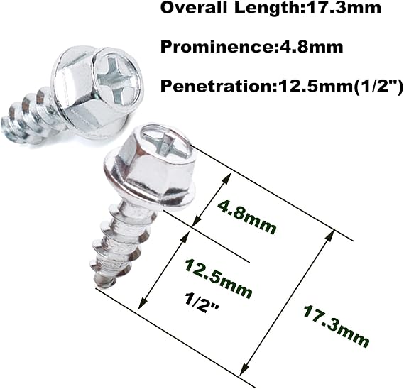 Raprance Wading Boot Studs, 30-Pcs Steel Hex Head Cleats, Cross Screw Design for Rubber and Felt Soles