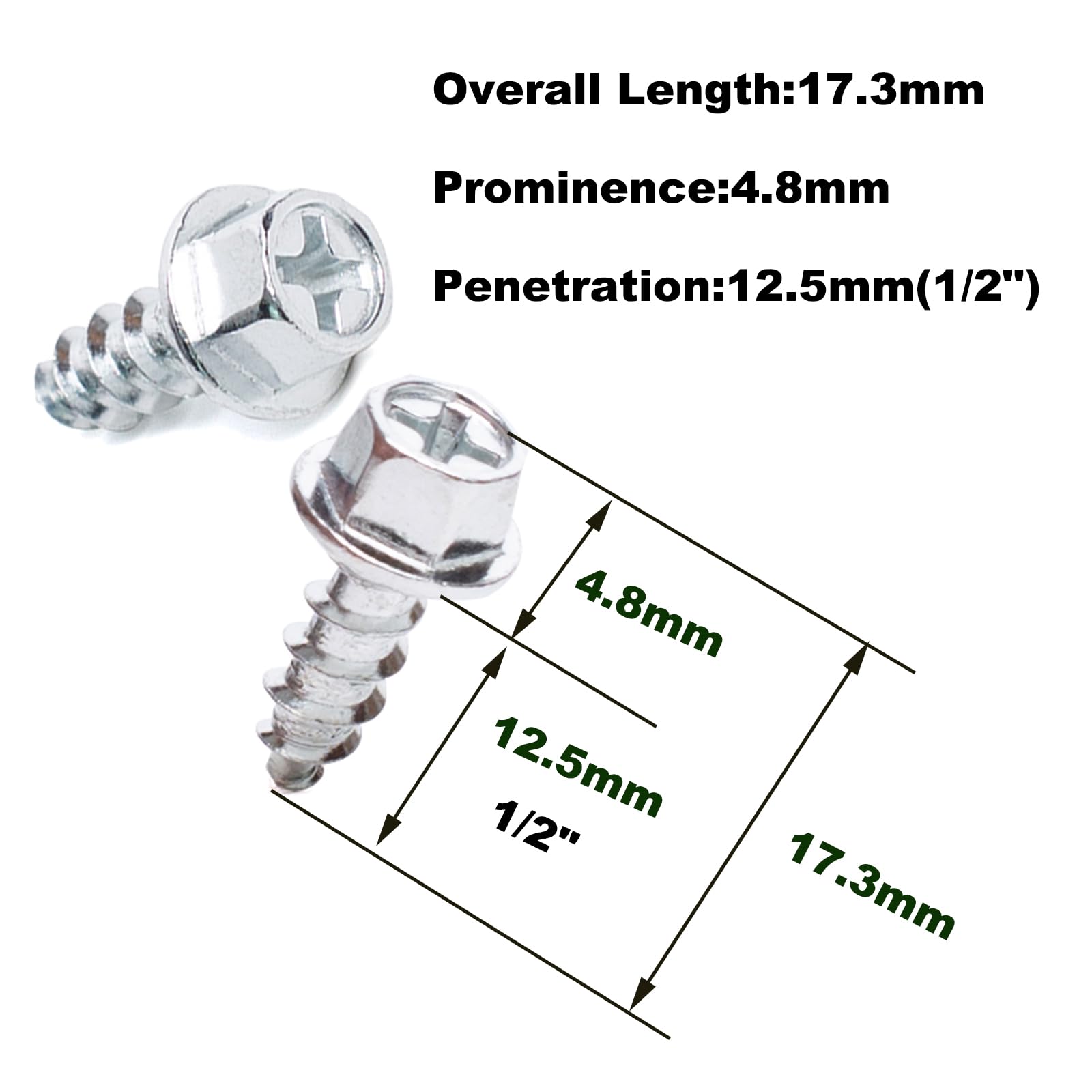 Raprance Lot de 30 crampons à tête hexagonale en acier pour bottes de wading - Design à vis cruciforme pour semelles en caoutchouc et feutre