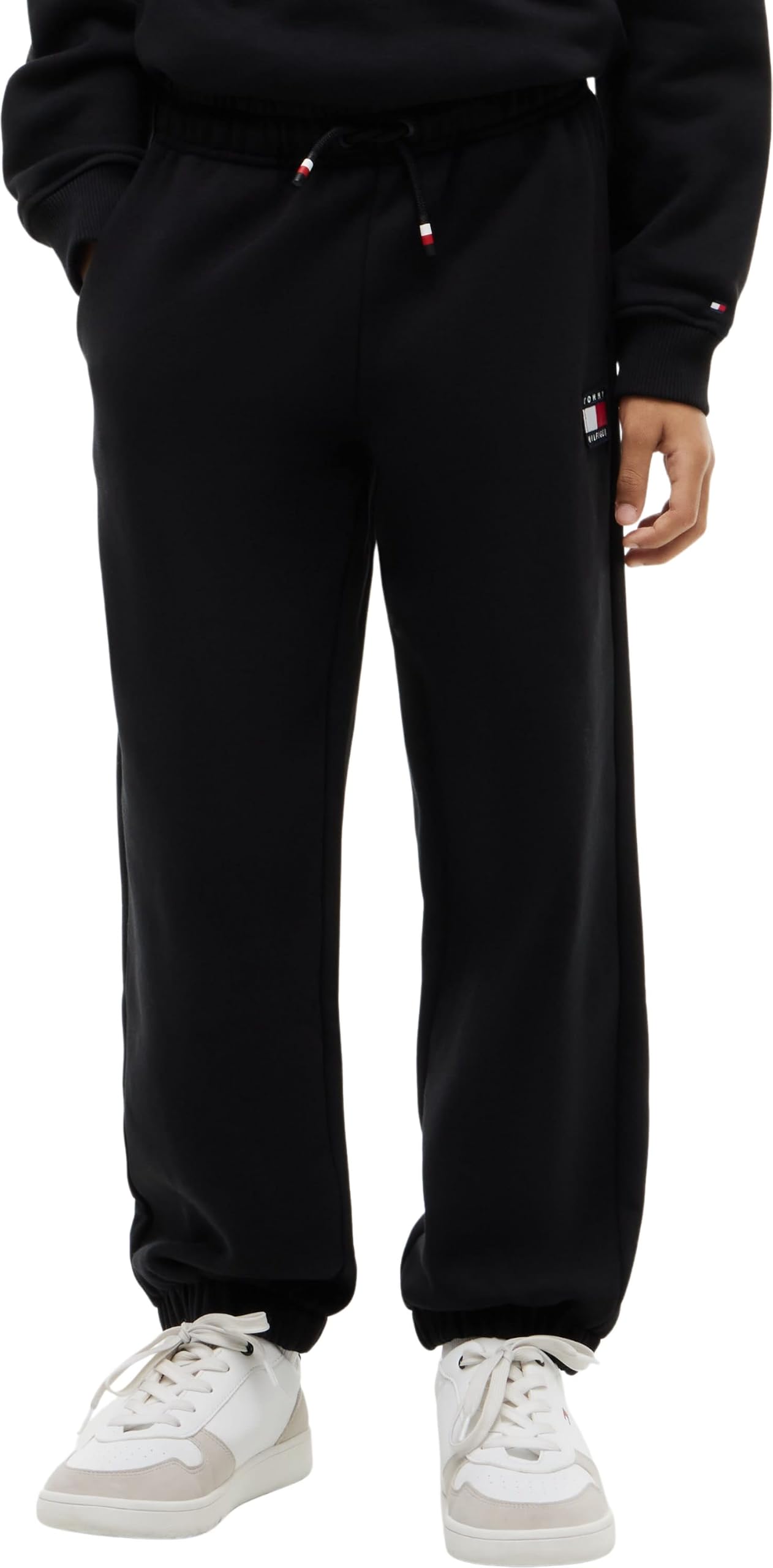 Tommy Hilfiger Kids' Closed Hem Fleece Jogging Bottoms - Black BDS - Size 12Y