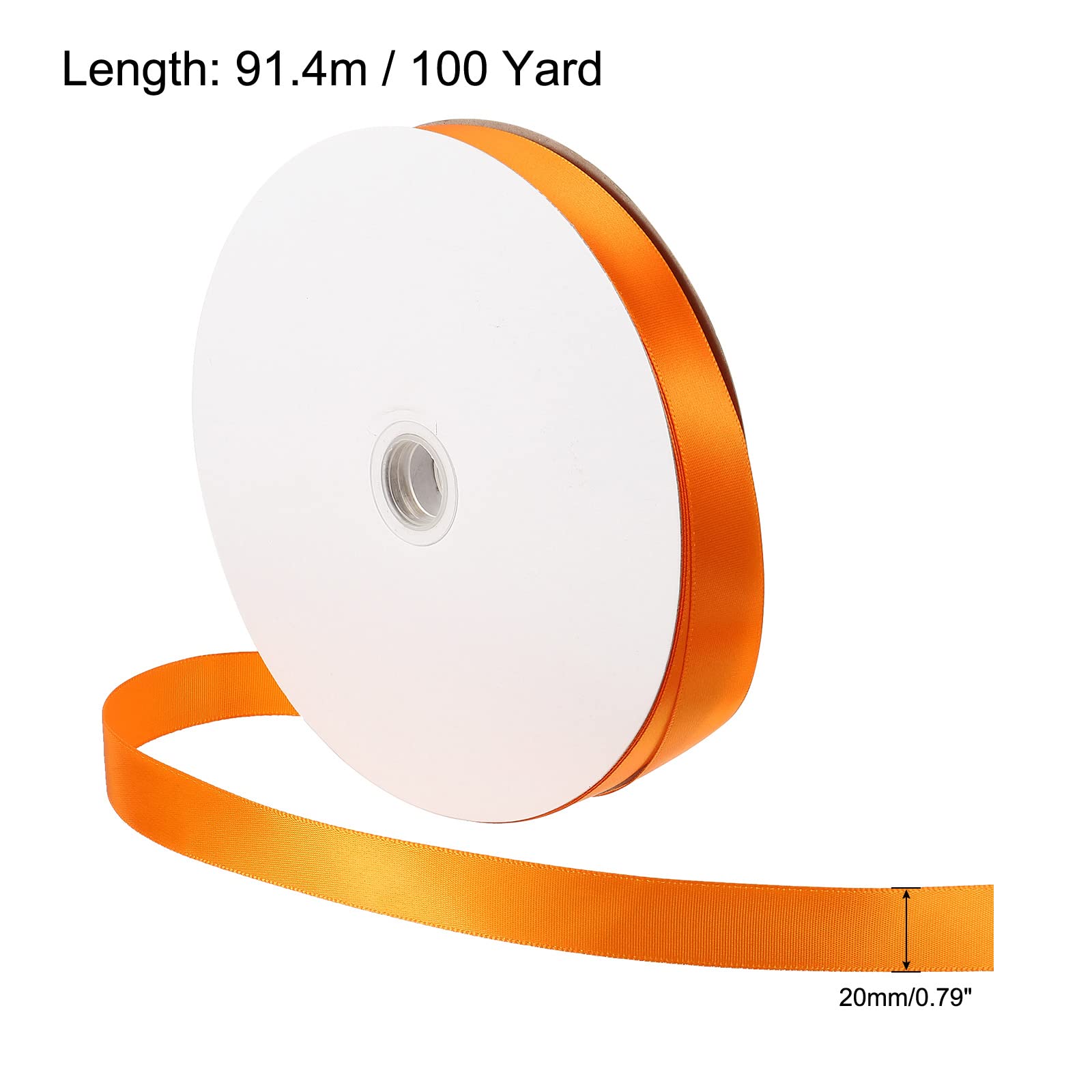 PATIKIL 0.79 Inch Wide 100 Yards Satin Ribbon, Solid Crafts Roll for Party Home DIY Wrapping Decoration Orange - Image 2