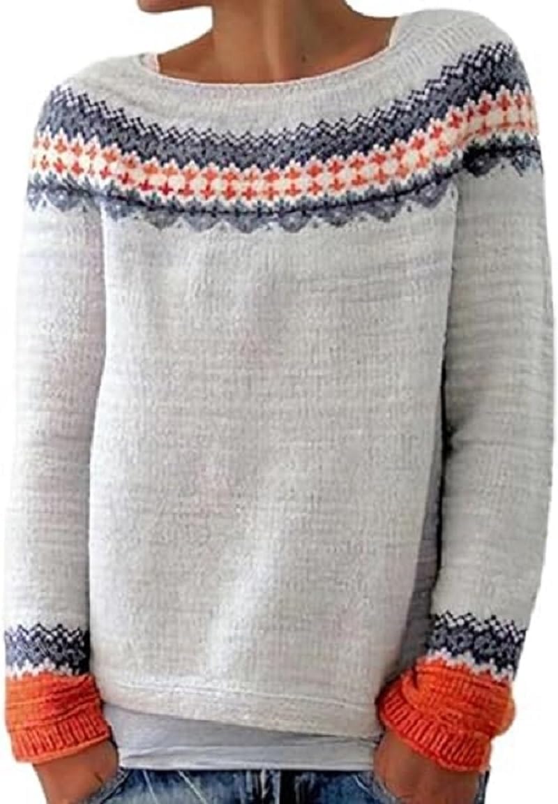 Women’s Boat Neck Sweater Casual Sweater