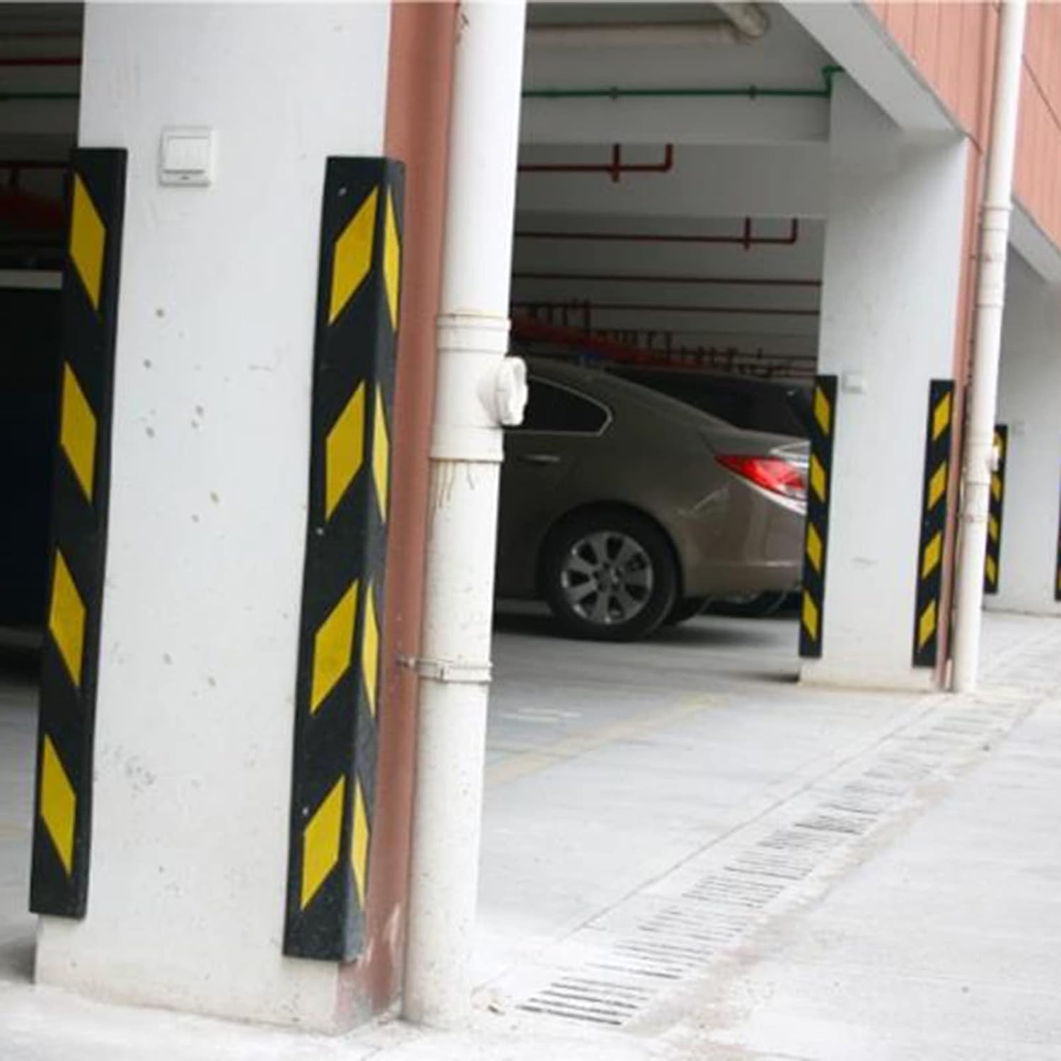 Protector de aparcamiento de coche, protector de esquina de pared, columna de goma reflectante para garaje, protección de suelo para garajes y almacenes