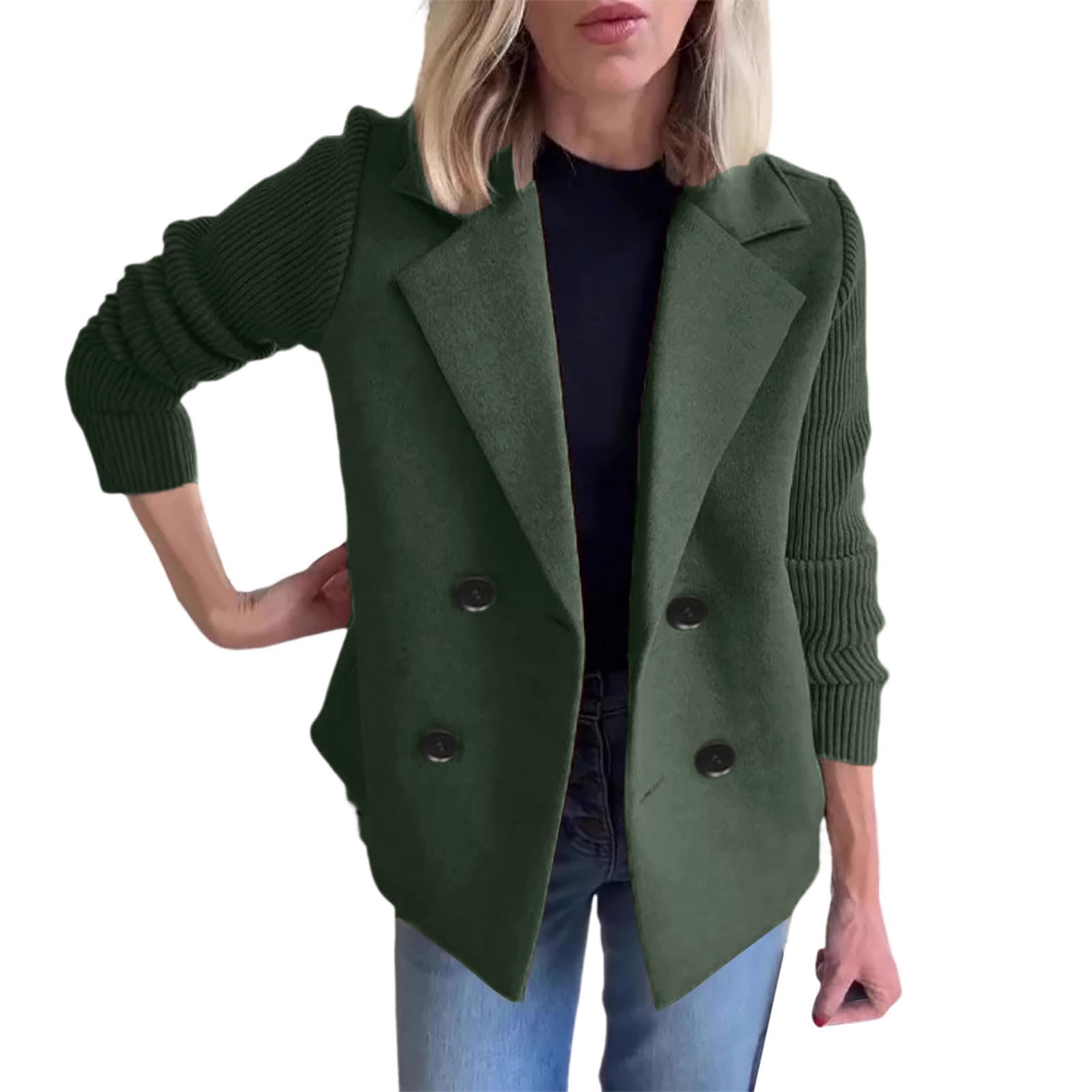Piumino Donna Cappotto Aperto con Bottoni in Tinta Unita da Donna, Primavera 2025, Cappotto da Lavoro Festa