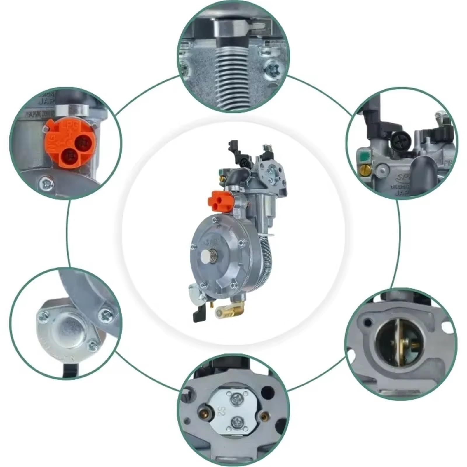 Carburador Kit Estranguladores Manuales Para Generador GX200 170F De 2,8 KW GX160 168F Carburador De Combustible Dual Kit De Conversión De GLP A NG