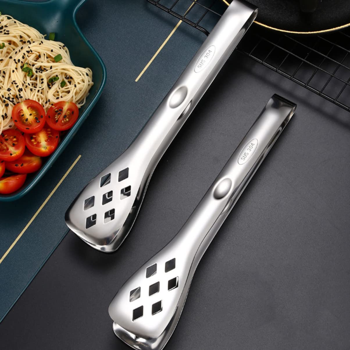 Pinzas para Servir Fideos, Queso Helado, filetes, Dulces, Pasta, Utensilios de Cocina y Comida, Espaguetis, Parrilla, freír, Plata, tostadora doméstica, Servir ensaladas, bufé, Pinzas.