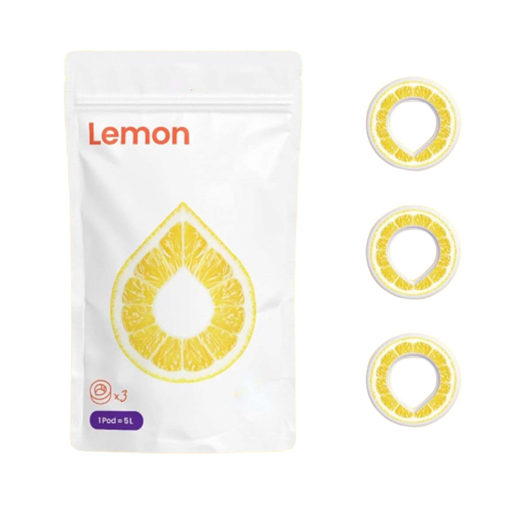 Fragancias originales para botella Air Up con refrescante sabor a limón – 0 azúcar, 0 calorías solo aroma natural – 3 x Air Up Pods para 15 L de agua con sabor sólo por aroma