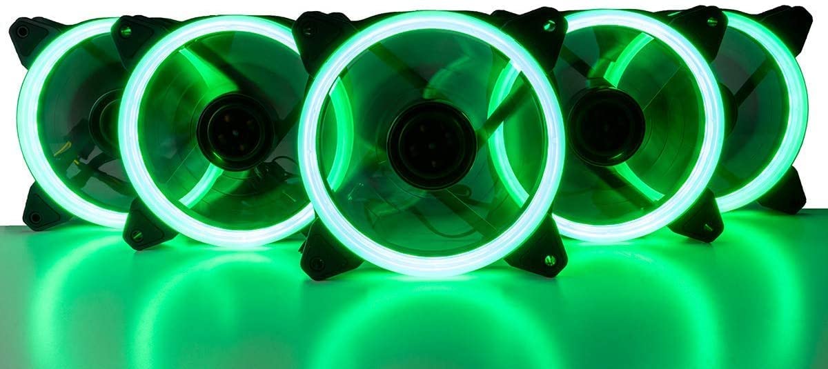 Buy CUK 5Pack Green Halo Ring 120mm LED Vibrant Color Computer Case