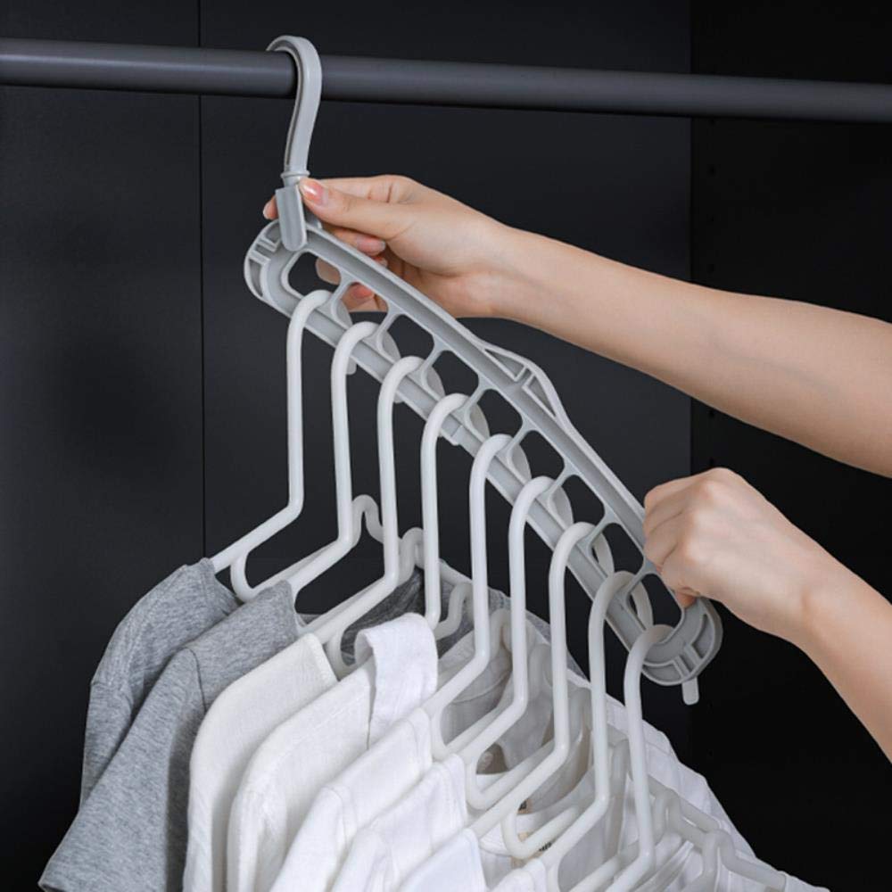 CXK Opvouwbare Kleerhanger Kast Organizer Ruimtebesparende Hanger Multi-poort Kledingrek Plastic Sjaal Cabide Hanger, Roze