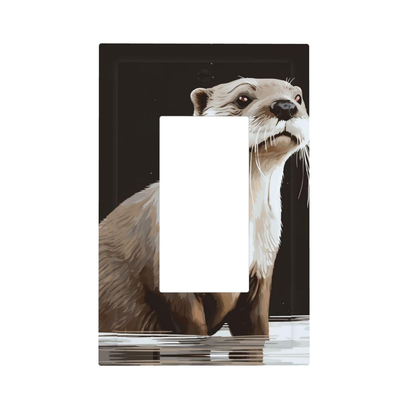 1-Gang Decorator Wall Plate Otter Light Switch Cover Single Gang Receptacle Outlet Wall Plate Mid Size 5" x 3" Wallplate Unbreakable Polycarbonate Outlet Faceplates Covers