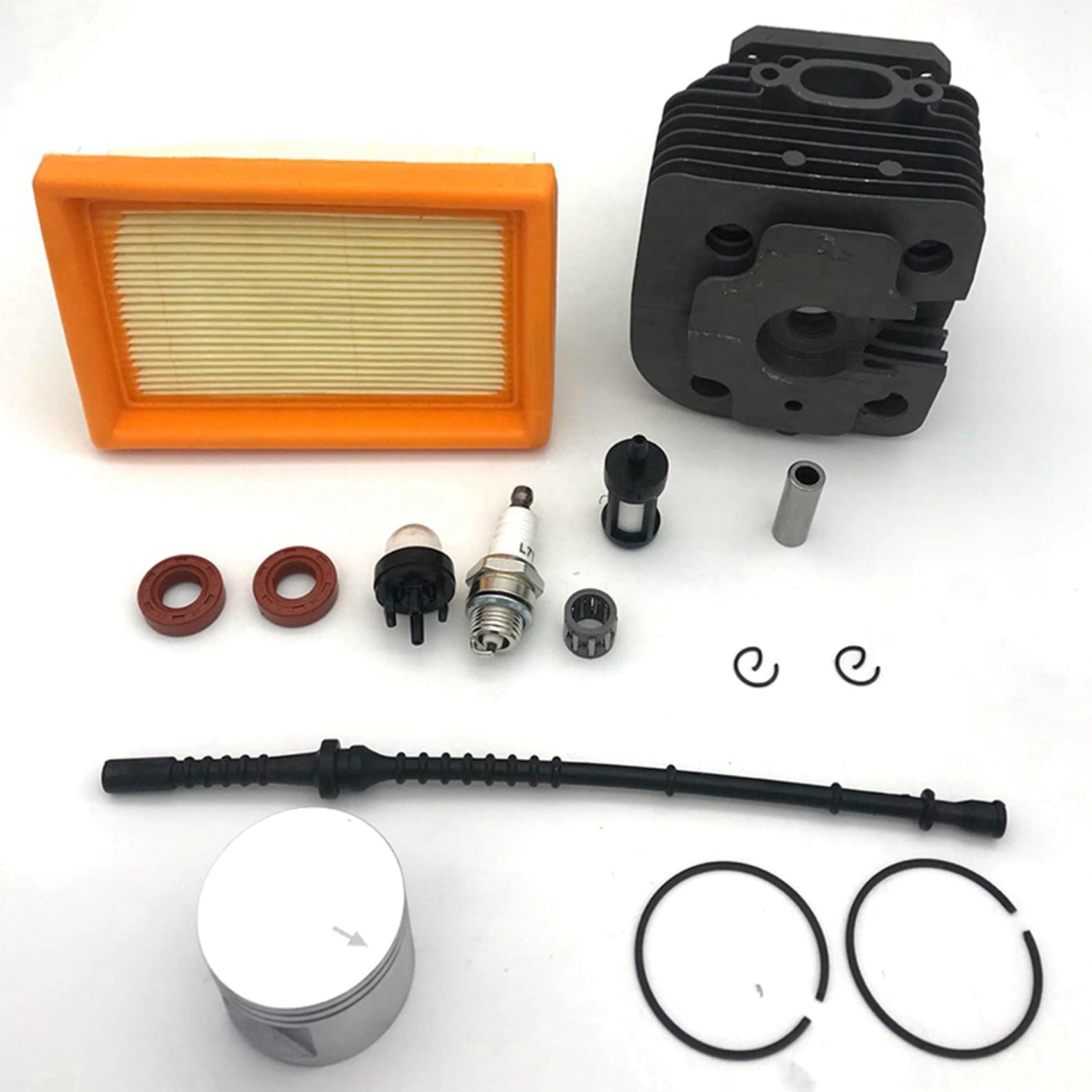 3X Kit de Pistón de Cilindro de 42 mm para Fs450 450 Línea de Filtro de Combustible de Aire Recortador de Bujías de Bombilla de Sello de Aceite 4128020