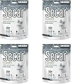Kit 4 Unid Evita Mofo Desumidificador Anti Mofo Closet Pendurável 250g Sem Perfume