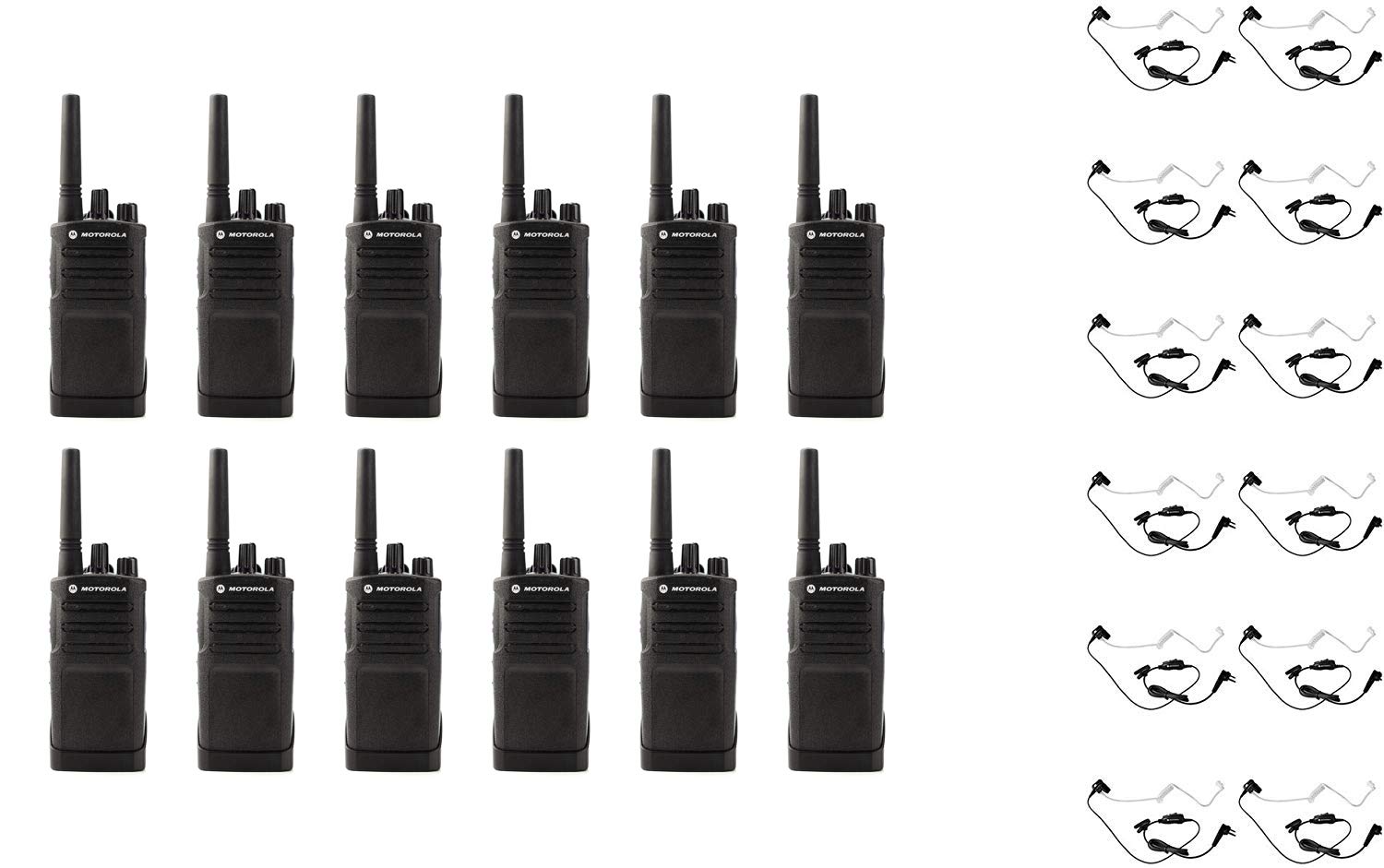 RMU2080 UHF 2 Watt 8 Channel Business Two-Way Radio with HKLN4601 Surveillance Headset 12 Pack
