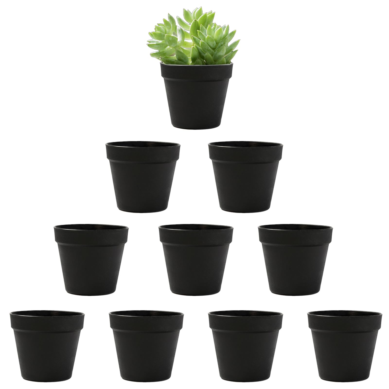 ATB-Foger 10 Stück 10CM Blumentöpfe Plastik Klein Bruchsichere Blumentöpfe aus Plastik Kunststoff Pflanztöpfe Rund für alle Hausgarten Blumen Sukkulenten Saatgut starten Töpfe