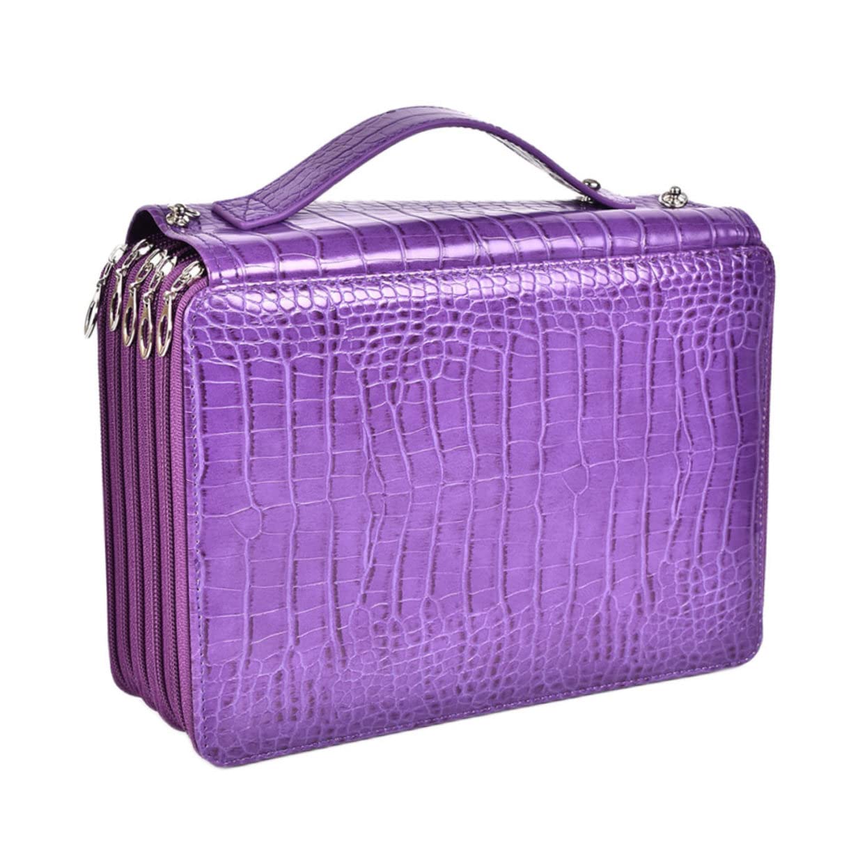 NUOBESTY Estuche Multifuncional para Lápices 252-holes, Bolsa de Almacenamiento PU, Organizador de Bolígrafos Ligero y Portátil para Escolares y Artesanos