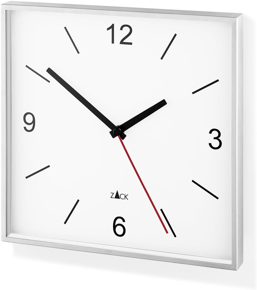 Zack 60053 Original SILLAR Wall Clock, White Quartz, 10.2 x 10.2 in One AA Battery Needed, not Included, 10.2" x 10.2"