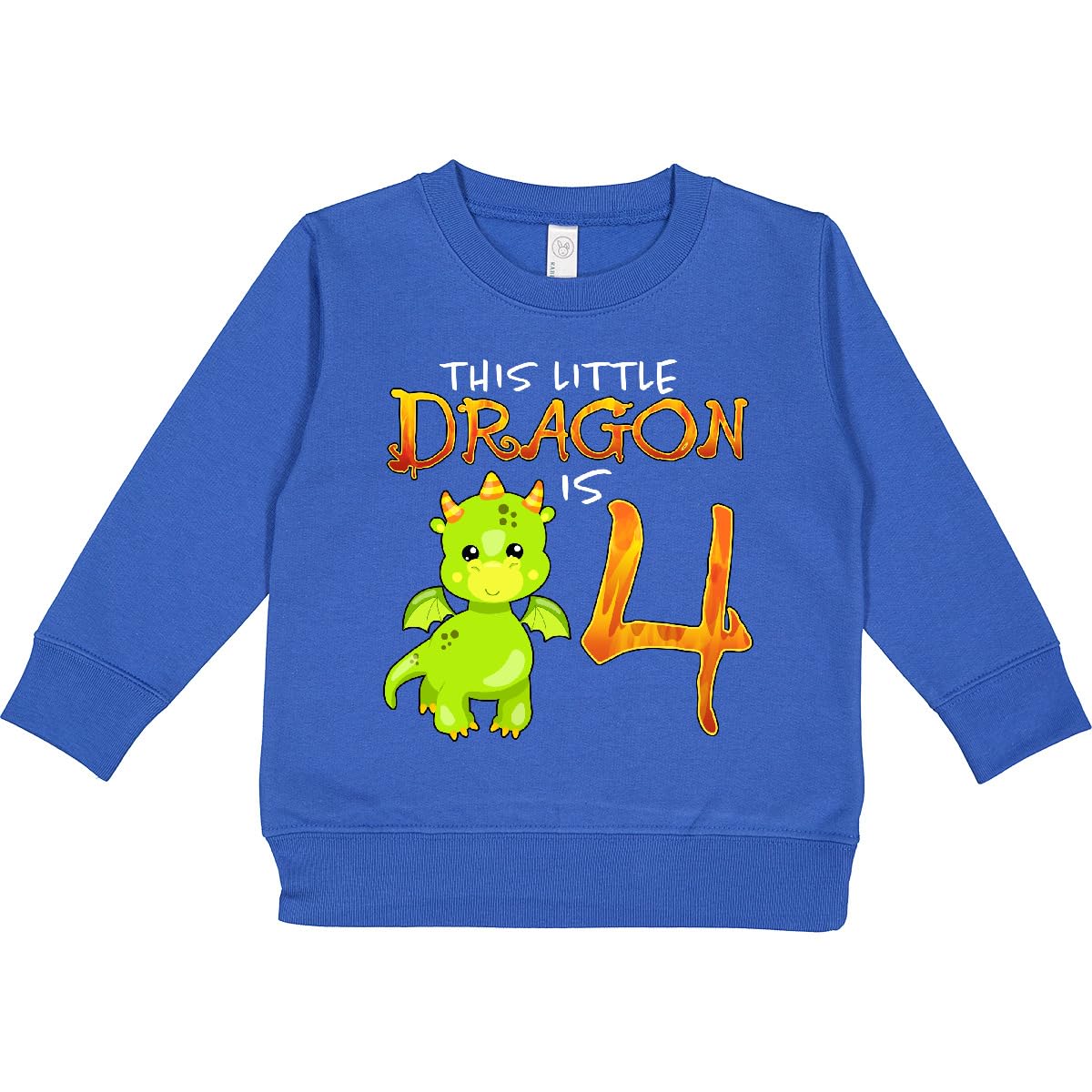inktastic Dragon 4th Birthday- Turning 4 Toddler Sweatshirt 2T Royal 2f5ae